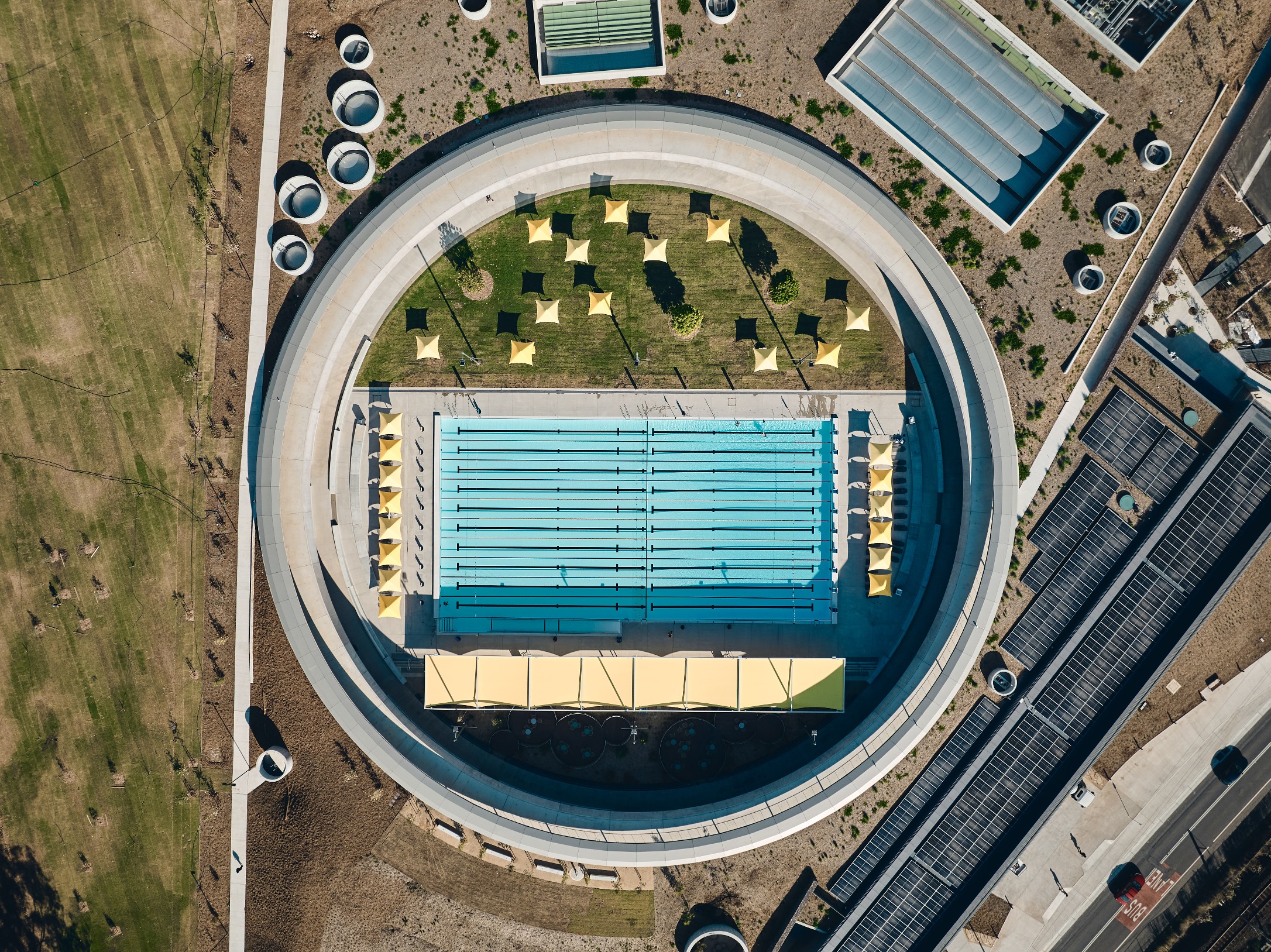 Parramatta Aquatic centre drone view