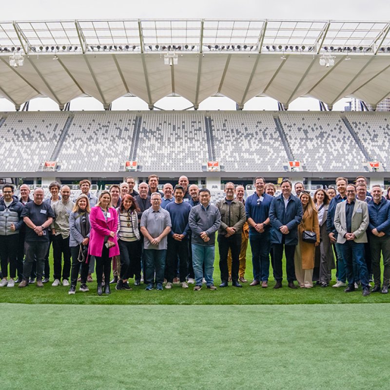 Participants at the 2024 Architects Study Tour at CommBank Stadium.