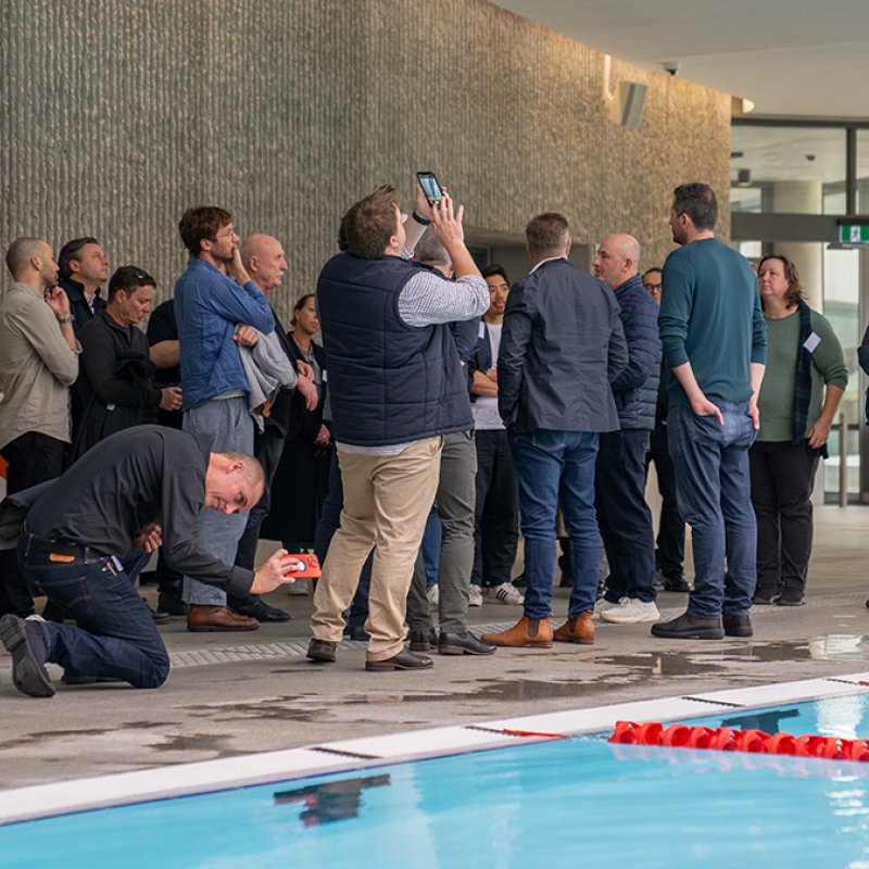 At the Parramatta Aquatic Centre, guest host Andrew Burges shared the innovative design approach that brings a sense of serenity to this remarkable project.